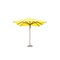 Bambrella 6.5'x10' Rectangular Bamboo Market Umbrella w/2" Pole Diameter-Yellow Canopy 2mX3m REC-L-Y - alternate 1