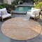 Homeroots 8' Salmon And Terra Cotta Round Damask Washable Indoor Outdoor Area Rug 603367 - alternate 4