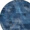 Homeroots 8' Navy Blue And Sky Blue Round Abstract Washable Indoor Outdoor Area Rug 587124 - alternate 7