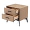 Homeroots 20" Brown and Black Velvet Wood and Steel End Table With Two Drawers 556556 - alternate 5