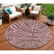Homeroots 8' Brown And Pink Round Animal Print Washable Indoor Outdoor Area Rug 600668 - alternate 1