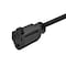 Monoprice Molded Y-Splice Extension Cord Adapter, 16 AWG, Indoor, 16/3, 1 Outlets, 5-15R, Black, 5-15P, 6 ft 41088 - alternate 3