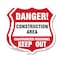 Signmission Construction Area Shield Sign Danger! Un, 6 inch X 6 inch, Plastic Sign, 2PK SHI-P-2PACK-6-373 - alternate 1