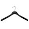 Nahanco 17in Low Gloss Black Wooden SlimLine Jacket Hanger w/ Brushed Chrome Hook, 25PK SL23217 - alternate 1