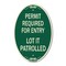 Signmission Permit Required for Entry Lot Is Patrolled Pa, 12 In X 18 In Architectural, Heavy Gauge Aluminum A-OV-G-1218-23308 - alternate 1