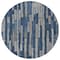 Homeroots 8' Navy Blue And Denim Blue Round Striped Washable Indoor Outdoor Area Rug 608954 - alternate 5