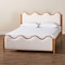 Baxton Studio Lilia Mid-Century Modern Scalloped Cream Boucle and Oak Brown Wood Queen Platform Bed 254-13899-ZORO - alternate 7