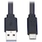 Eaton EATON USB-A To USB-C Flat Cable, M/m, USB 2.0, Black, 6 Ft. 1.83 M U038-006-FL - alternate 1