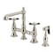 Kingston Brass Bridge Kitchen Faucet with Brass Sprayer, Polished Nickel KS7276BEXBS - alternate 1