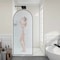 Anzzi Ember Series 74x 34in Framed Arch Fixed Shower Screen Door, Matte Black, 8mm Tempered Fluted Glass SD-AZ18-01MB-FL - alternate 8