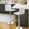 Elama 2 Piece Tufted Faux Leather Adjustable Bar Stool in White with Chromed Base ELM-7228-WHT - alternate 6