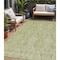 Homeroots 5' X 8' Artichoke Green And Beige Damask Washable Indoor Outdoor Area Rug 616509 - alternate 1