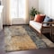 Homeroots 9' X 12' Copper And Black Abstract Washable Indoor Outdoor Area Rug 606072 - alternate 4