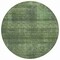 Homeroots 8' Olive Green And Gray Round Striped Washable Indoor Outdoor Area Rug 588108 - alternate 5