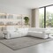 Homeroots White Italian Leather Modular L Shaped Six Piece Corner Sectional With Console 534877 - alternate 11