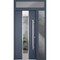 Vdomdoors Steel Door Deux 5755 Gray Graphite Sidelight and Transom Window Stainless Inserts Single Modern Pai DEUX5755EXD-GRE-W36+12 x H80+16-Left-hand Inswing - alternate 2