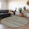 Homeroots 8' Taupe And Brown Round Striped Washable Indoor Outdoor Area Rug 615376 - alternate 6