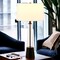 Homeroots 29" Black and Clear Metal and Glass Table Lamp With White Drum Shade 524269 - alternate 5