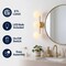 Jonathan Y Nash 23 in. 3-Light Mid-Century Modern Metal and Frosted Glass Globe LED Vanity Light, Brass Gold JYL9568A - alternate 5