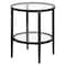 Homeroots 24" Black And Clear Glass And Steel Round End Table With Shelf 544167 - alternate 8