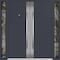 Vdomdoors Metal Double Doors Deux 0729 Gray Graphite Stainless Steel insert 2 Sidelights Entry Modern Painted DEUX0729DEXD-GRE-W12+72+12xH80-LH-O - alternate 1