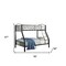 Homeroots 78" X 56" X 67" Twin Over Full Black Bunk Bed 286161 - alternate 3