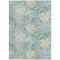Homeroots 3' X 5' Teal Blue Olive Green And Beige Botanical Leaves Washable Indoor Outdoor Area Rug 618412 - alternate 5