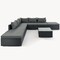 Homeroots Two Piece Outdoor Gray Wicker Sectional Seating Group with Gray Cushions 625671 - alternate 4
