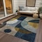 Homeroots 3' X 5' Blue Gold And Gray Abstract Washable Indoor Outdoor Area Rug 604488 - alternate 4
