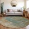 Homeroots 8' Artichoke Green Gray And Gold Round Abstract Washable Indoor Outdoor Area Rug 603061 - alternate 7