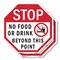 Signmission Stop No Food or Drink Beyond This P, 6 inch X 6 inch, Plastic Sign, 2PK OC-P-2PACK-6-81 - alternate 1