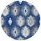 Homeroots 8' Navy Blue Ivory And Gray Round Southwestern Washable Indoor Outdoor Area Rug 615160 - alternate 3