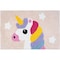 Homeroots 32" Pink And Yellow Cotton Unicorns Youthful Bath Rug 635395 - alternate 1