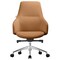 Leisuremod Celeste Office Chair in Upholstered Leather and Iron Frame with Swivel and Tilt, Acorn Brown CO20LBRL - alternate 3