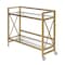 Homeroots Brass Steel And Glass Rolling Bar Cart 530460 - alternate 3
