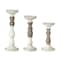 Homeroots Set of Three Ivory and Natural Resin Tabletop Pillar Candle Holders, 3PK 517612 - alternate 1