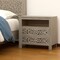 Homeroots 30" Gray Solid Wood Distressed Carved Scrollwork Two Drawer Nightstand 569584 - alternate 7