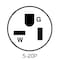 Leviton Straight Blade Plug, 5-20P, 20 A, 125V AC, 2 Pole, Screw Terminals, Grounded 5366-CA - alternate 2