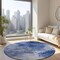 Homeroots 8' Denim Blue And Sky Blue Round Abstract Washable Indoor Outdoor Area Rug 577705 - alternate 4