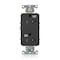 Leviton Receptacle Outlet, 20A, Black, 125V WTD20-E - alternate 1