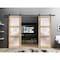 Sartodoors Sturdy Double Barn Door with Frosted Glass, Lucia 2552 Oak, 13FT Rail Hangers Heavy Set, Solid Pa LUCIA2552DB-DUB-4884 - alternate 4