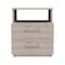 Homeroots 20" Gray Two Drawer Faux Wood Nightstand 543681 - alternate 1