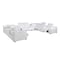Homeroots White Italian Leather Power Reclining U Shaped Twelve Piece Corner Sectional With Console 632551 - alternate 5