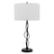 Homeroots 30" Black Metal Candlestick Table Lamp With Off White Drum Shade 524701 - alternate 4