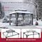 Sunjoy Kingston 12x10 Gazebo, Steel & PC Roof Hardtop Gazebo with Curtain and Netting - Gray Aluminum Posts A10204380100 - alternate 4