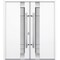 Vdomdoors Steel Double Doors Deux 1713 White Enamel Stainless Inserts Single Modern Painted DEUX1713DEXD-BEM-RH-W72 x H80 - alternate 1