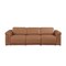 Homeroots 100" Chestnut Top Grain Leather Reclining Metal USB Sofa 720429 - alternate 1