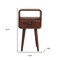 Homeroots 22" Brown Solid Wood Square One Drawer Nightstand 651524 - alternate 12