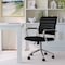 Martha Stewart Piper Upholstered Office Chair in Black/Polished Nickel CH-220921-2-BK-MS - alternate 6