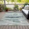 Homeroots 5' X 8' Mint Green Ivory And Denim Blue Abstract Washable Indoor Outdoor Area Rug 612534 - alternate 6